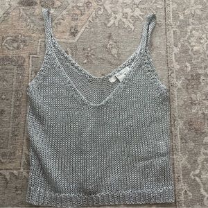 Silver crochet tank top